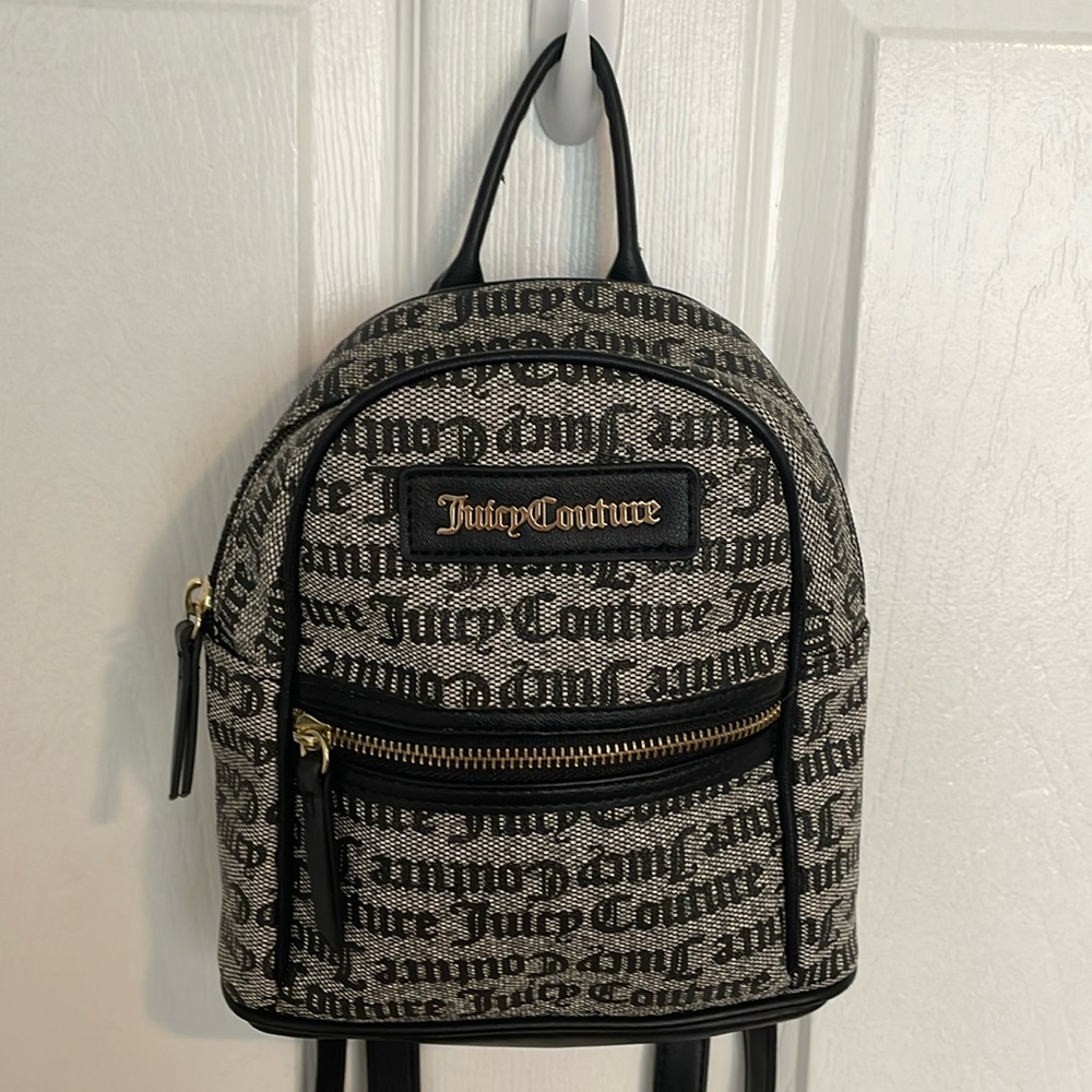 Juicy Couture Black and Gray Logo Backpack